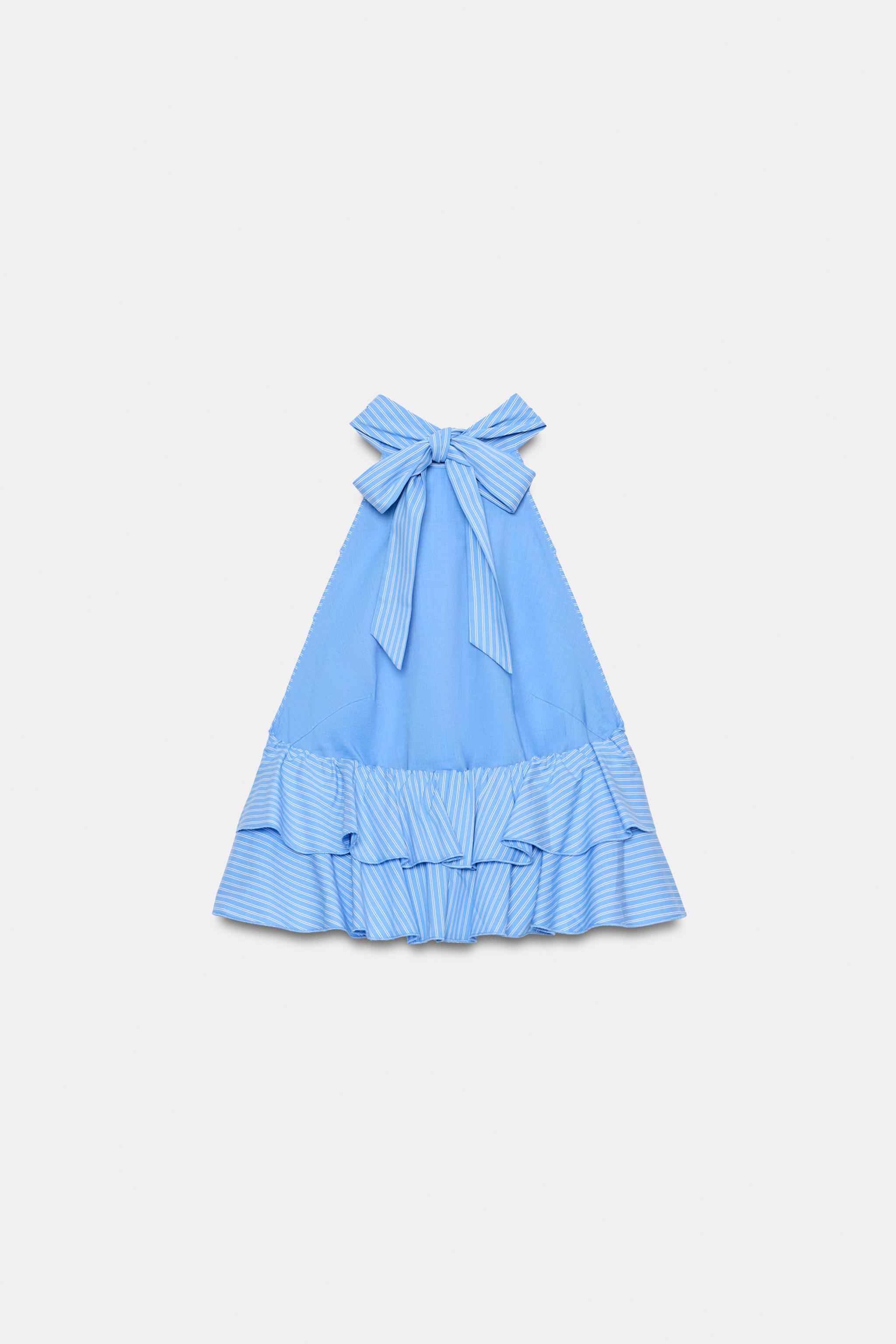 STRIPED RUFFLED POPLIN TOP